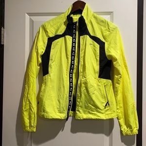 Brooks bright yellow Running wind/rain jacket xs